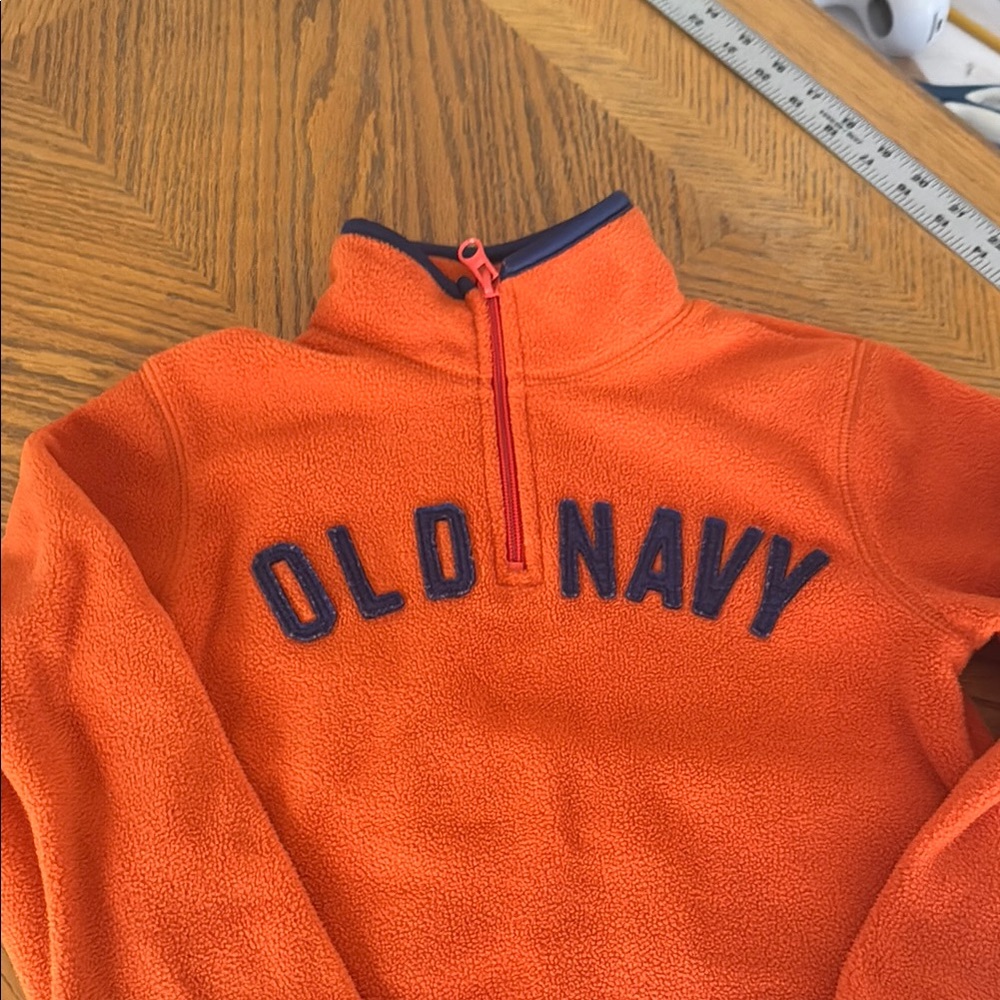 Old Navy Vibrant Orange Half-Zip Fleece - Picture 2 of 6